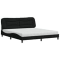 Miniatyrbild 3 av 11: vidaXL Bed with Mattress "Hvar" Black 180x200 cm Fabric