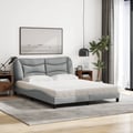 Miniatyrbild 4 av 11: vidaXL Bed with Mattress "Hvar" Light Grey 160x200 cm Fabric
