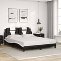 Miniatyrbillede 2 af 11: vidaXL sengeramme uden madras Viana 160x200 cm kunstlæder sort og hvid
