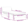 Miniatyrbild 10 av 10: vidaXL Bed with Mattress "Dover" Dark Grey 100x200 cm Fabric