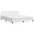 Miniatyrbild 2 av 10: vidaXL Bed with Mattress "Dover" White 180x200 cm Faux Leather