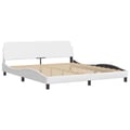 Miniatyrbild 5 av 10: vidaXL Bed with Mattress "Dover" White 180x200 cm Faux Leather