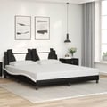 Miniatyrbillede 2 af 11: vidaXL sengeramme uden madras Viana 180x200 cm kunstlæder sort og hvid