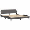 Miniatyrbild 5 av 10: vidaXL Bed with Mattress "Dover" Grey 180x200 cm Faux Leather