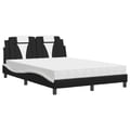 Miniatyrbild 3 av 11: vidaXL Bed "Viana" with Mattress Black and White 140x190 cm Faux Leather