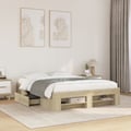 Miniatyrbilde 2 av 11: vidaXL Sengeramme uten madrass sonoma eik 140x190 cm konstruert tre