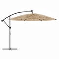 Miniatyrbillede 6 af 11: vidaXL haveparasol med LED-lys og stålstang 269x269x235 cm brun