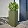Pikkukuva 3 / 11: vidaXL Puutarhakukkalaatikko oliivinvihreä kolmio 50x43x75 cm teräs