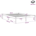 Miniatyrbillede 10 af 10: vidaXL ekstra lang sengeramme uden madras 140x210 cm massivt fyrretræ