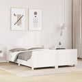 Miniatyrbilde 2 av 10: vidaXL Sengeramme uten madrass hvit 140x190 cm heltre furu