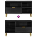 Miniatyrbilde 6 av 11: vidaXL TV-benk svart 80x33x46 cm konstruert tre