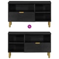 Miniatyrbilde 6 av 11: vidaXL TV-benk svart 80x33x46 cm konstruert tre