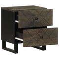 Miniatyrbilde 3 av 11: vidaXL Nattbord 2 stk svart 40x33x46 cm heltre mango