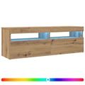 Pikkukuva 1 / 11: vidaXL TV-kaappi LED-valoilla käsityöläinen tammi 120x35x40 cm