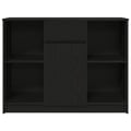 Miniatyrbilde 6 av 11: vidaXL Skjenk med skuff svart eik 101x35x76 cm konstruert tre