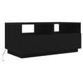 Miniatyrbilde 3 av 11: vidaXL Salongbord med LED-lys svart eik 90x49x40 cm