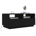 Miniatyrbilde 5 av 11: vidaXL Salongbord med LED-lys svart eik 90x49x40 cm