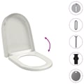 Miniatyrbillede 11 af 11: vidaXL soft close toiletsæde quick-release design firkantet hvid