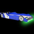 Miniatyrbilde 4 av 11: vidaXL Barnas racerbilseng med LED 90x200 cm blå