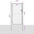 Miniatyrbillede 5 af 5: vidaXL havelåge galvaniseret stål 105x150 cm sølv