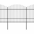 Pikkukuva 2 / 5: vidaXL Puutarha-aita keihäskärjillä teräs (1,5-1,75)x3,4 m musta