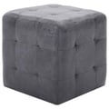 Miniatyrbillede 2 af 7: vidaXL puf 2 stk. 30 x 30 x 30 cm imiteret ruskind