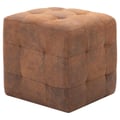 Miniatyrbillede 2 af 7: vidaXL puf 2 stk. 30 x 30 x 30 cm imiteret ruskind brun