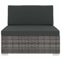 Miniatyrbillede 3 af 5: vidaXL midtersæde til sofa 1 stk. med hynder polyrattan grå