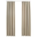 Miniatyrbilde 1 av 7: vidaXL Lystette gardiner med kroker 2 stk beige 140x175 cm