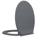 Miniatyrbillede 3 af 10: vidaXL toiletsæde med soft close oval grå