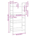 Miniatyrbilde 11 av 11: vidaXL Bokhylle 4 lag svart 60x27,6x124,5 cm konstruert tre