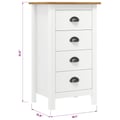 Miniatyrbilde 8 av 8: vidaXL Skjenk Hill hvit 46x35x80 cm heltre furu