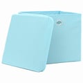 Miniatyrbilde 2 av 6: vidaXL Oppbevaringsbokser med lokk 4 stk babyblå 32x32x32 cm stoff