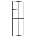Miniatyrbilde 1 av 7: vidaXL Skyvedør aluminium og ESG-glass 76x205 cm svart
