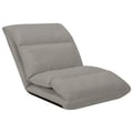 Miniatyrbillede 4 af 8: vidaXL foldbar gulvstol mikrofiber lysegrå