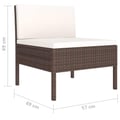 Miniatyrbild 6 av 7: vidaXL Loungegrupp för trädgården med dynor 10 delar konstrotting brun