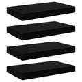 Miniatyrbillede 3 af 11: vidaXL væghylder 4 stk. 40x23x3,8 cm MDF sort højglans