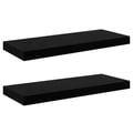 Miniatyrbillede 1 af 11: vidaXL væghylder 2 stk. 60x23,5x3,8 cm MDF sort højglans