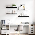 Miniatyrbilde 4 av 10: vidaXL Flytende vegghyller 4 stk høyglans svart 80x23,5x3,8 cm MDF
