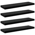 Miniatyrbillede 1 af 11: vidaXL væghylder 4 stk. 90x23,5x3,8 cm MDF sort højglans