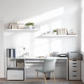 Miniatyrbilde 4 av 11: vidaXL Flytende vegghyller 2 stk høyglans hvit 120x23,5x3,8 cm MDF