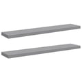 Miniatyrbilde 1 av 11: vidaXL Flytende vegghyller 2 stk grå 120x23,5x3,8 cm MDF
