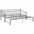 Miniatyrbild 5 av 11: vidaXL Utdragbar sängram bäddsoffa svart metall 90x200 cm