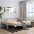 Miniatyrbild 2 av 11: vidaXL Utdragbar sängram bäddsoffa vit metall 90x200 cm