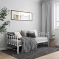 Miniatyrbild 5 av 11: vidaXL Utdragbar sängram bäddsoffa vit metall 90x200 cm