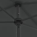 Miniatyrbillede 7 af 8: vidaXL strandparasol 180x120 cm antracitgrå