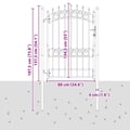 Miniatyrbilde 5 av 6: vidaXL Gjerdeport Emmen med pigger stål 103x134,5 cm svart
