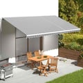 Miniatyrbilde 2 av 6: vidaXL Erstatningsduk for markise antrasitt og hvit 600x300 cm polyester