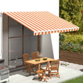 Miniatyrbillede 2 af 6: vidaXL udskiftningsdug til markise 400x350 cm polyester gul og orange