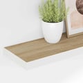 Miniatyrbillede 5 af 11: vidaXL væghylder 4 stk. 120x23,5x3,8 cm MDF egetræsfarve og hvid